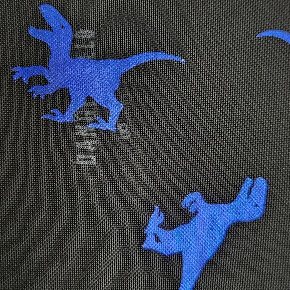 Modcloth x Dangerfield Blue Foil Dinosaur Sheer Black Dress - Picture 6 of 6